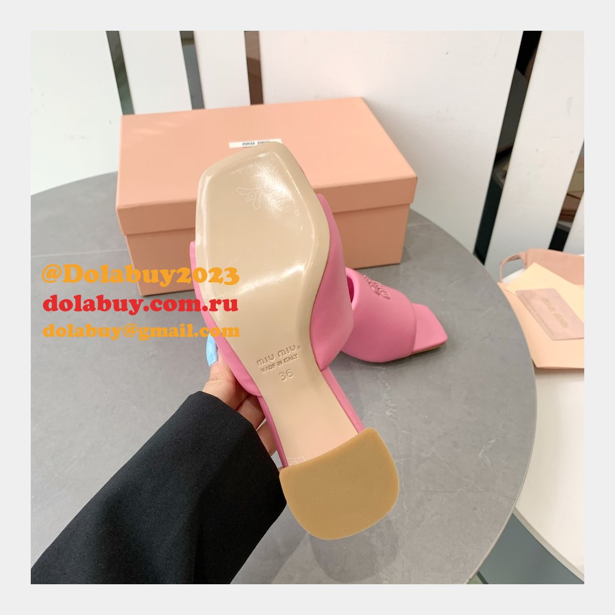 Miu Miu Replica Bread Slippers Heel Sandals Shoes