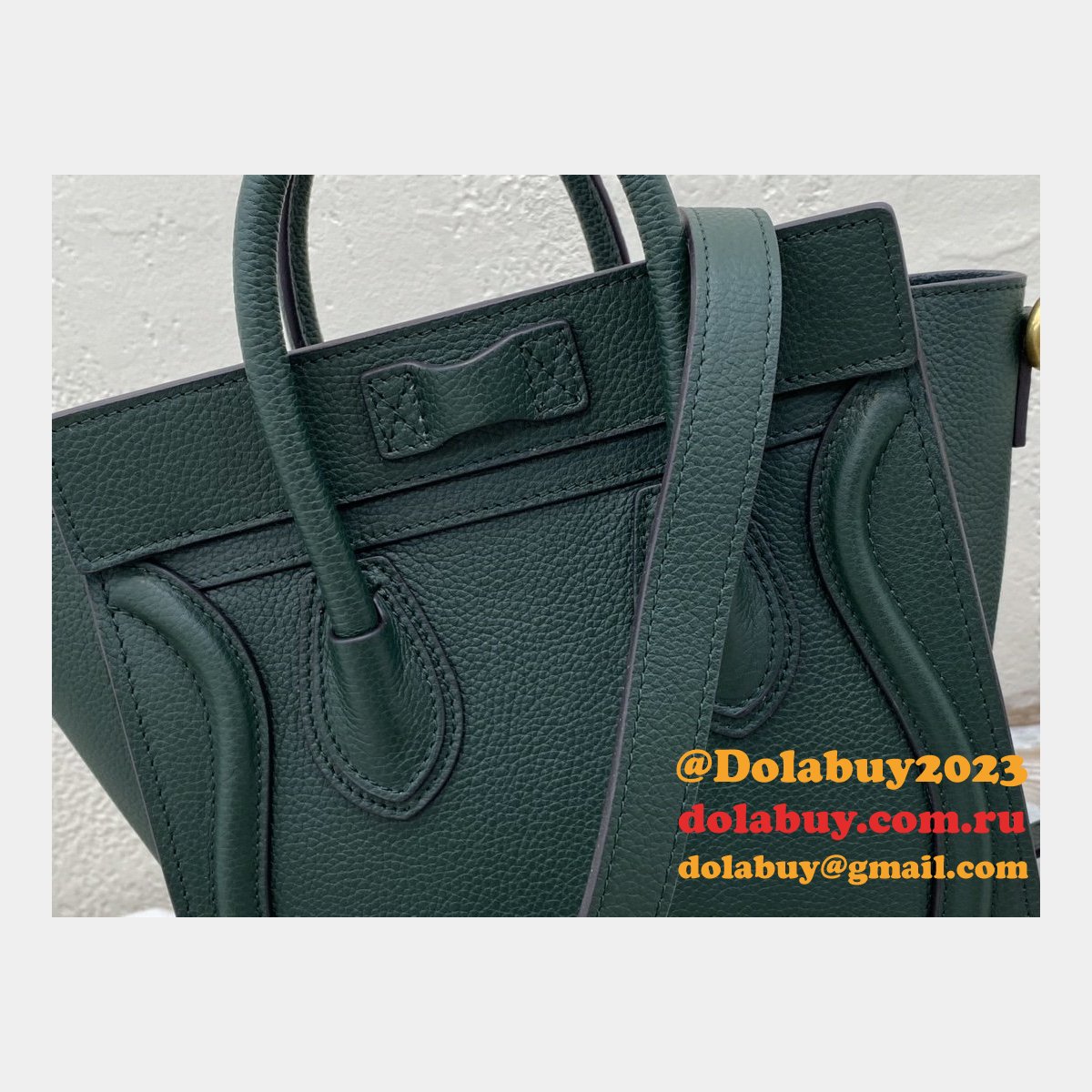 Celine Army Green Luggage Nano shopper 168243 Handbag
