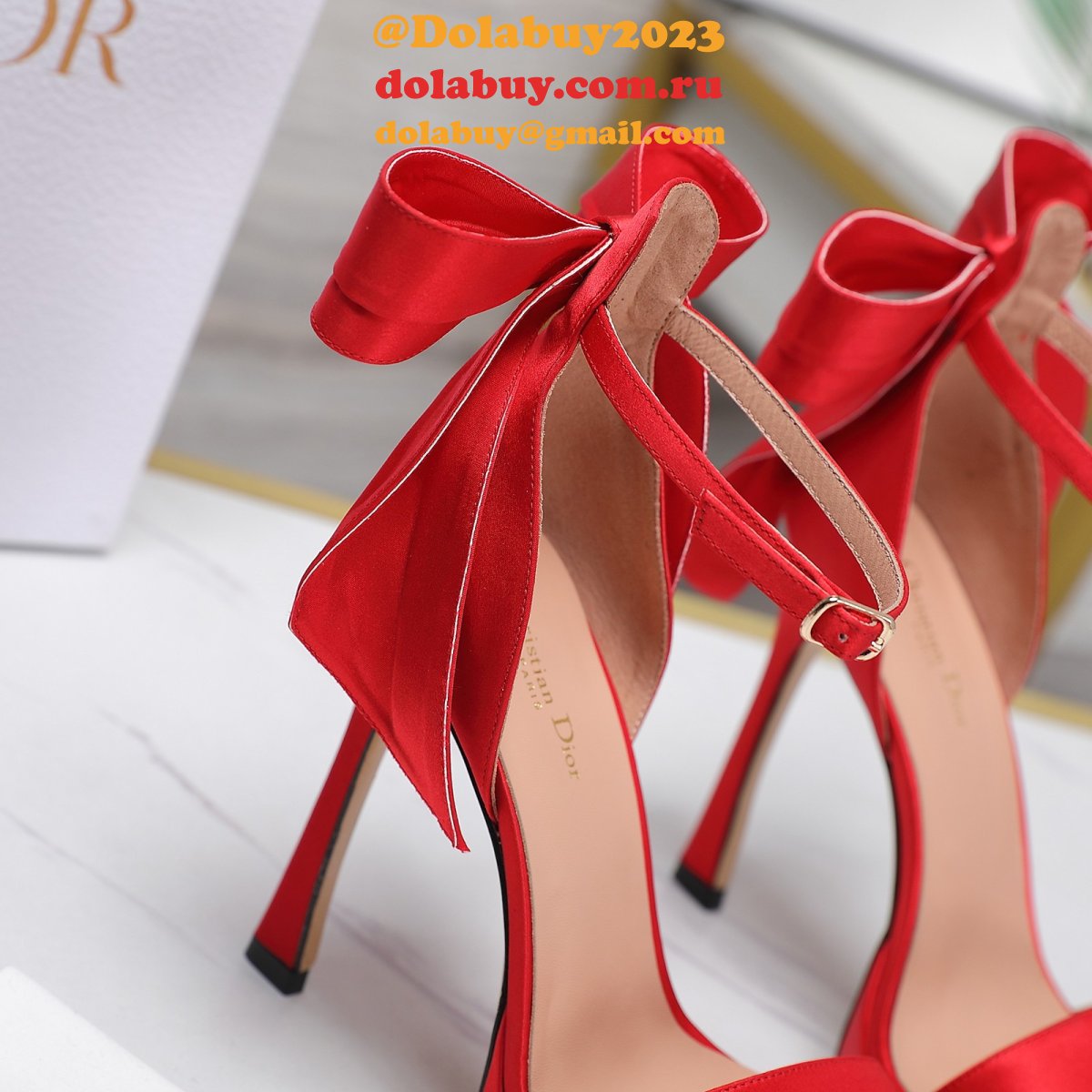 Duplicate Mlle Dior Heeled Sandal Top Quality