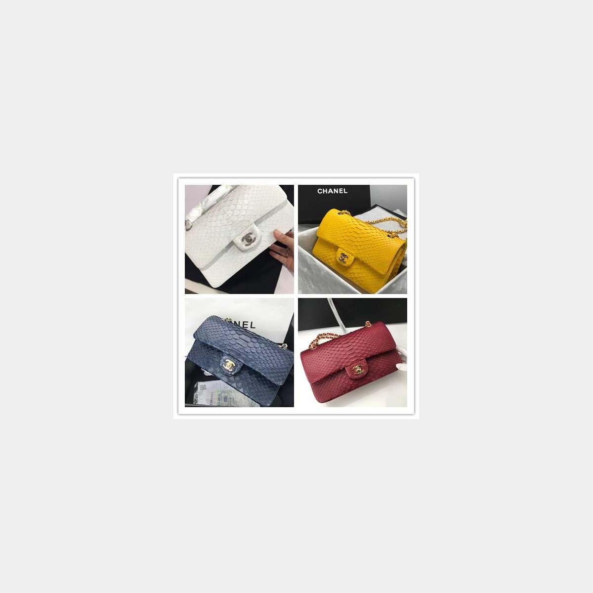 Luxury CC flap snake skin Top Quality classical handbag 25.5cm