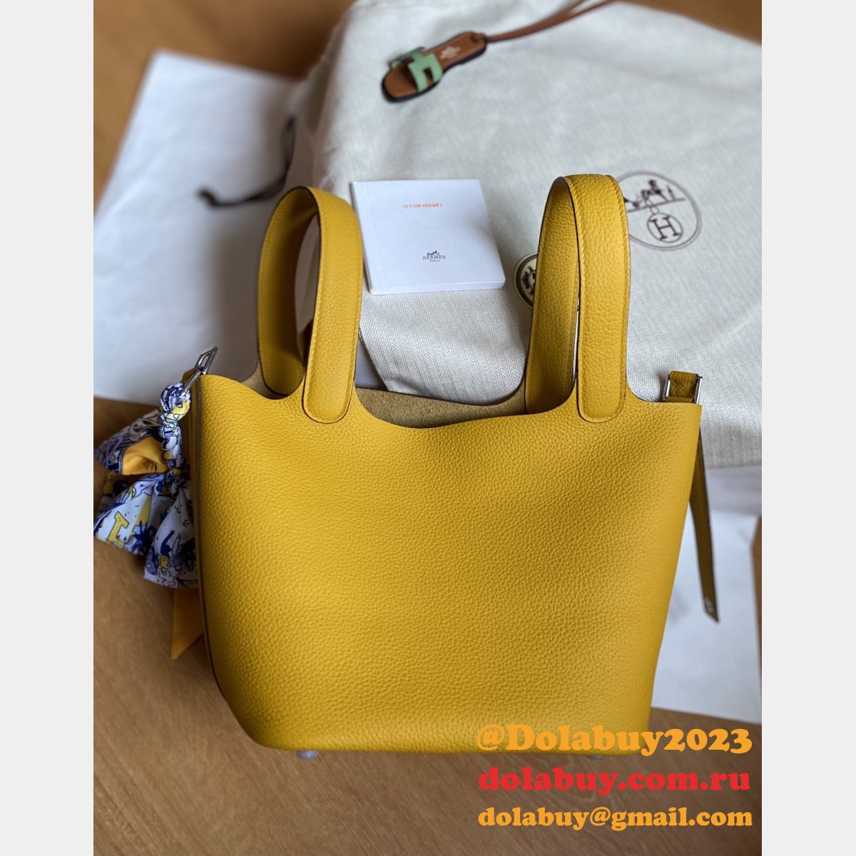 hermes Luxury picotin Yellow replica bags cheap bracelets