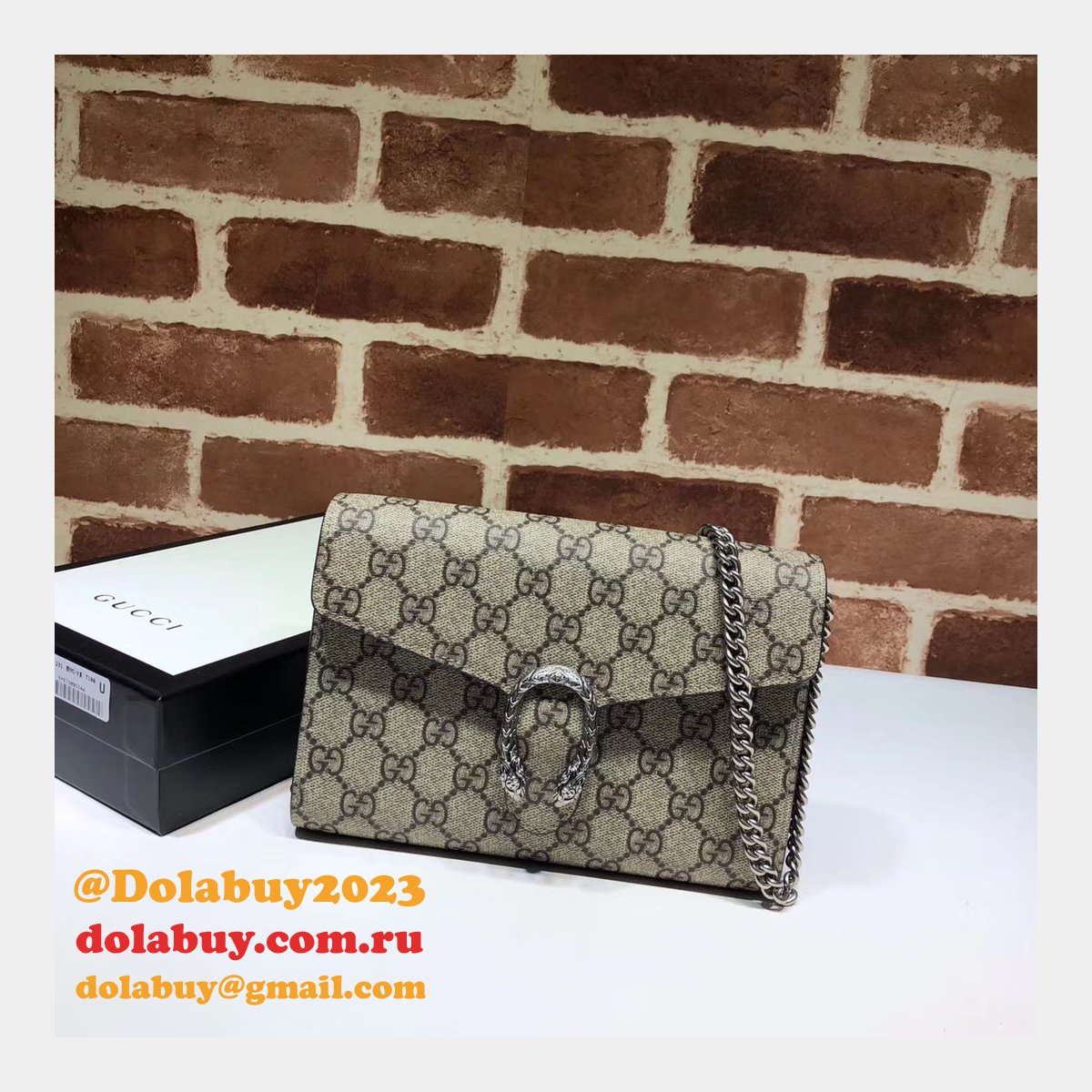 Best Luxury Dionysus GG Supreme chain wallet 401231