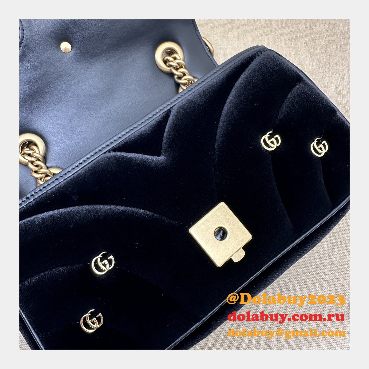 affordable 446744 black marmont top-quality fake G*u*i bags