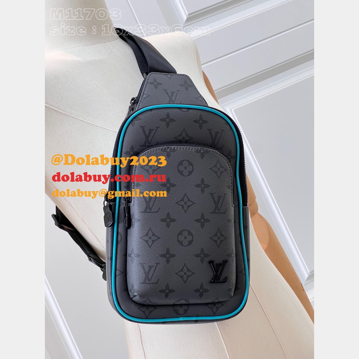 Louis Vuitton Designer M11703 Avenue Slingbag Eclipse Canvas Replicas Men Bag