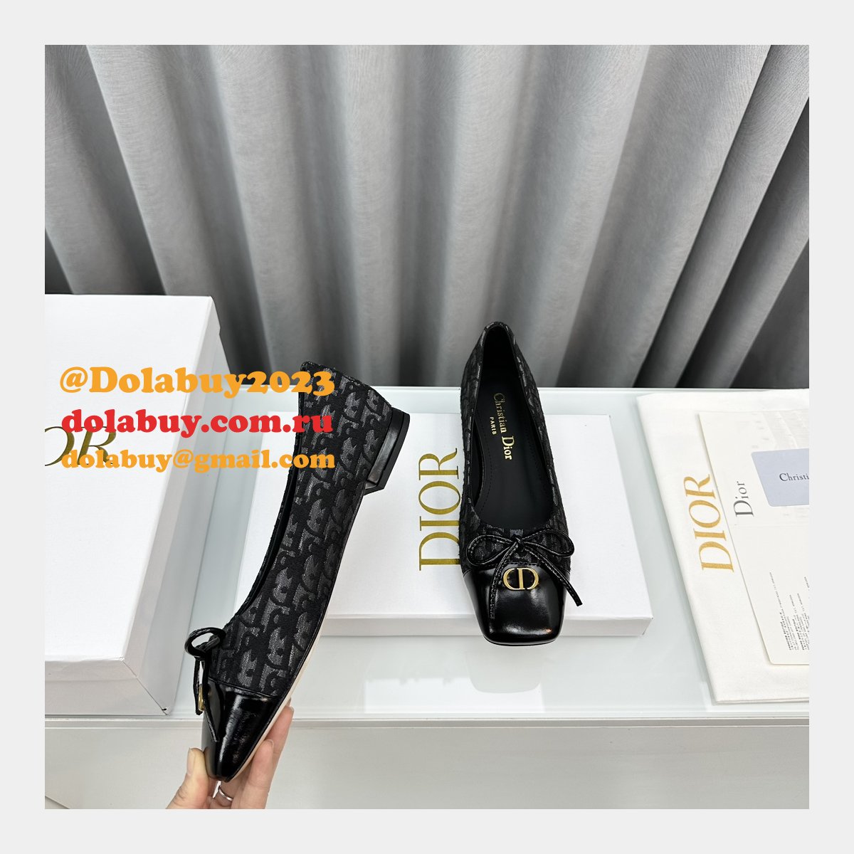 Duplicate DIOR D-Doll BALLET FLAT Designer