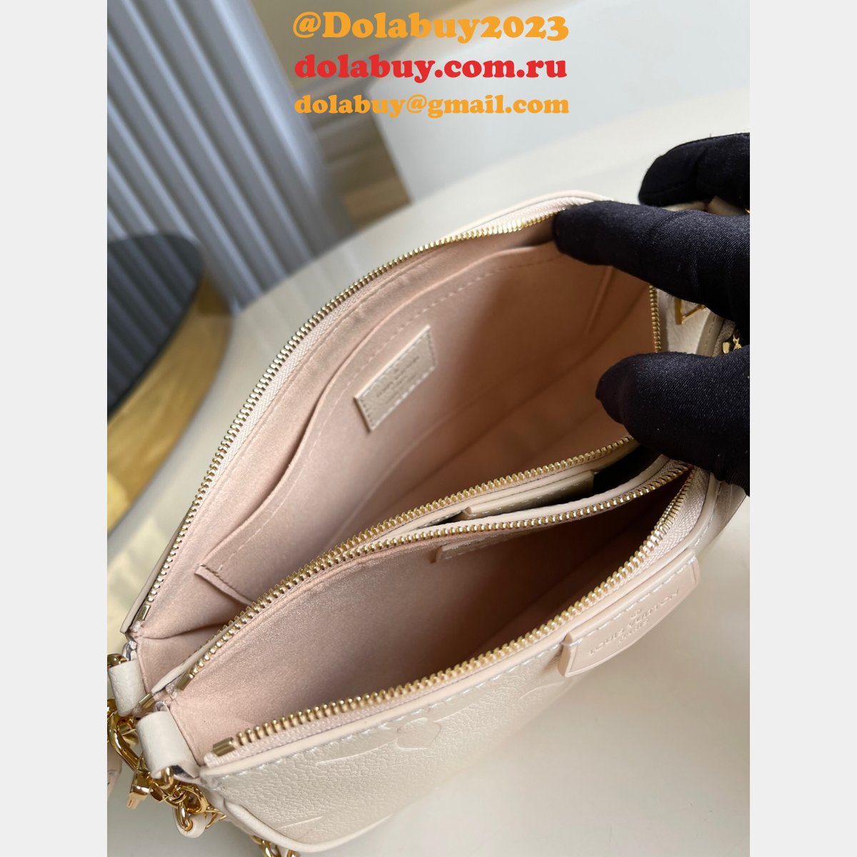 Louis Vuitton UK M57631 Cream Pochette Accessories Monogram