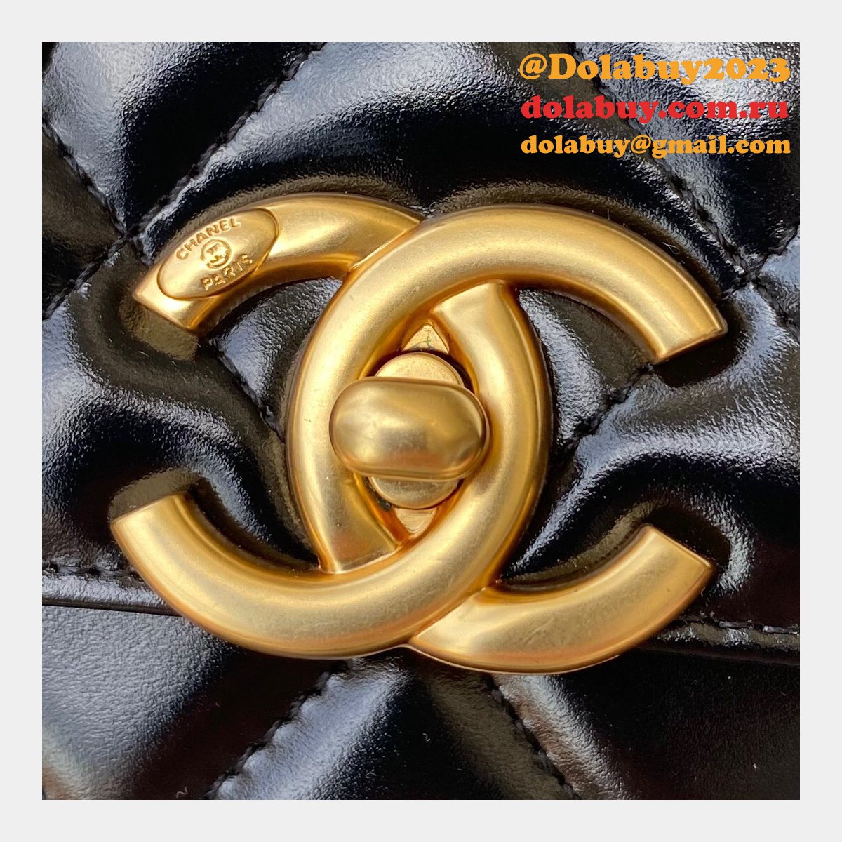 1:1 Replica AS2649 Calfskin & Gold-Tone Metal Flap Bag