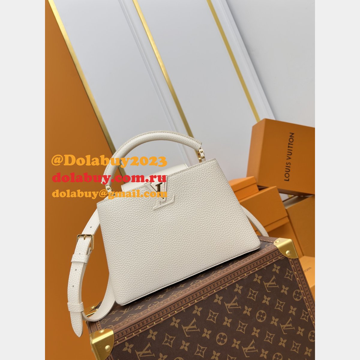Luxury Designer Louis Vuitton Capucines BB M24728 Handbag
