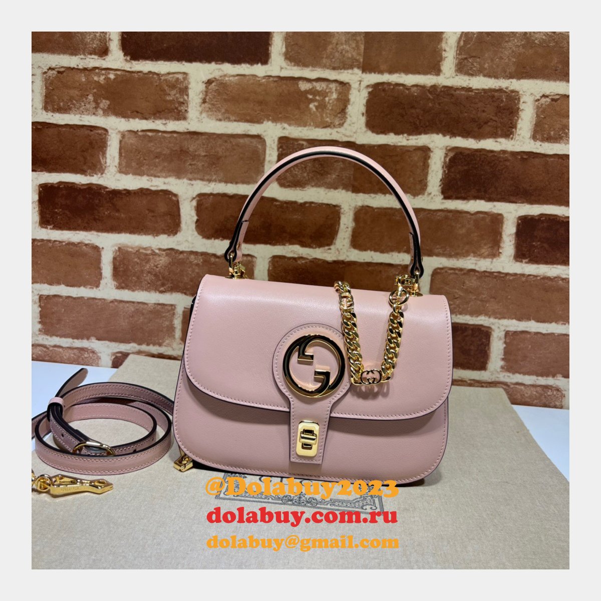 high quality G*u*i blondie top-handle 735101 designer bag