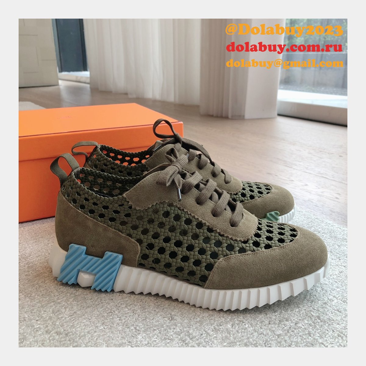 7 Star HERMES MEN BOUNCING weave SNEAKER