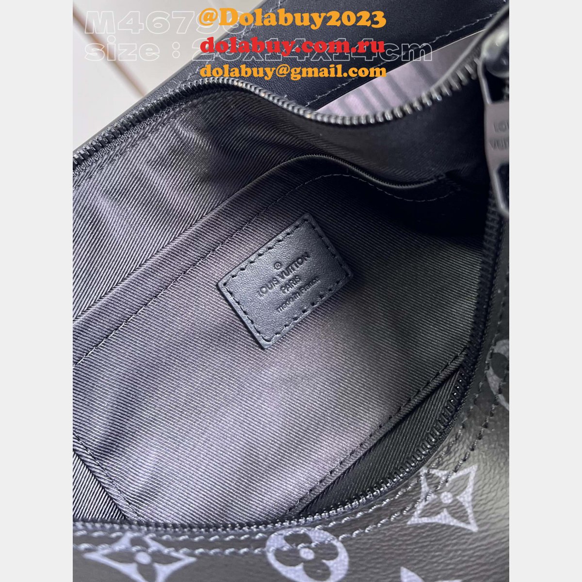 Soft Polochon M46796 Monogram Eclipse Replicas Louis Vuitton Bag