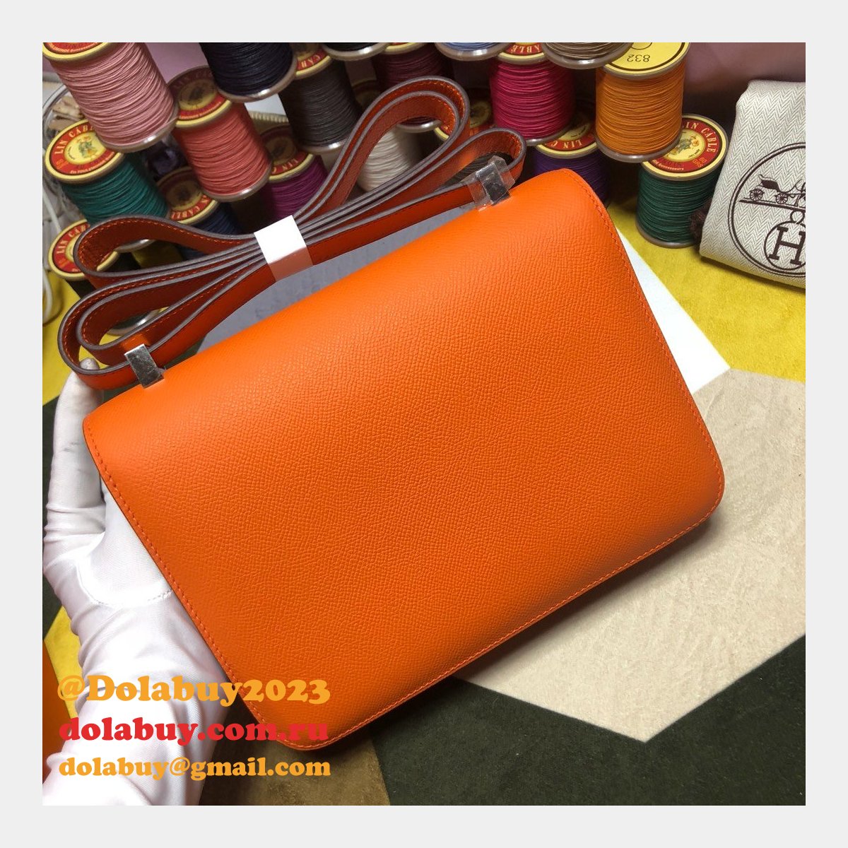 Hermes Constance Bag 23cm Epsom Leather Orange