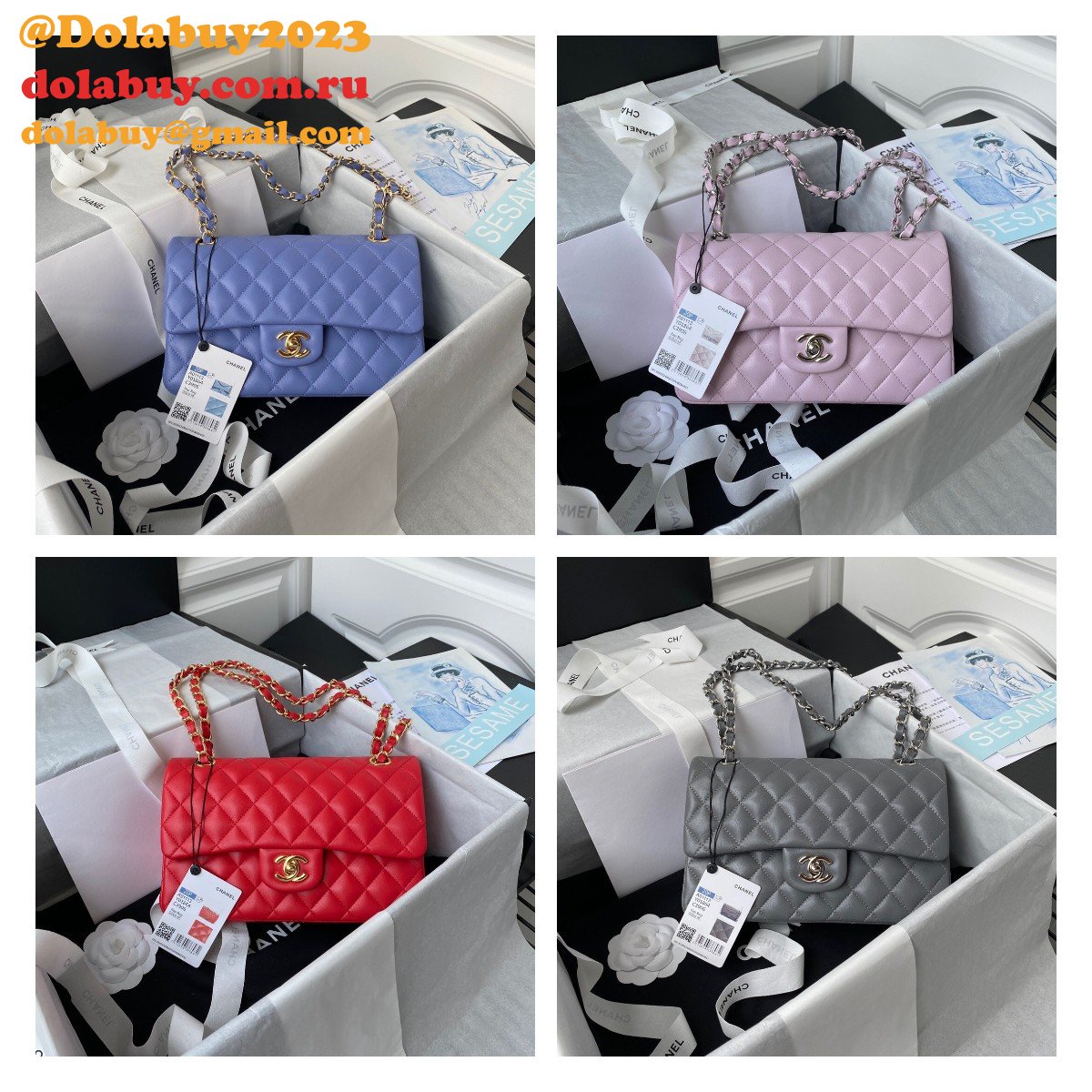 High Quality Replica Lambskin Classic Flap CF 23cm Bag