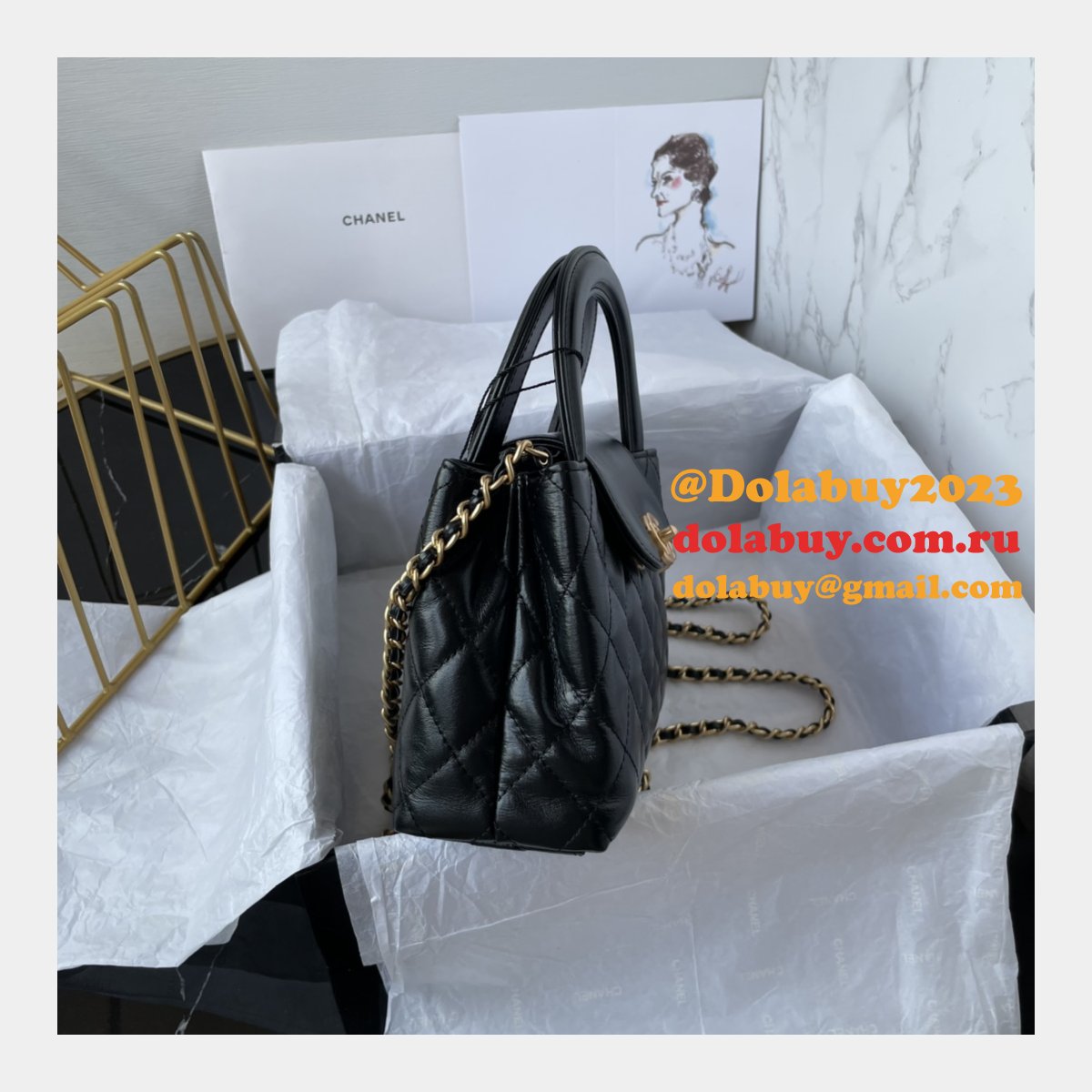 High Quality Shiny Aged Inspired Shopping AS4416 Fake Bag