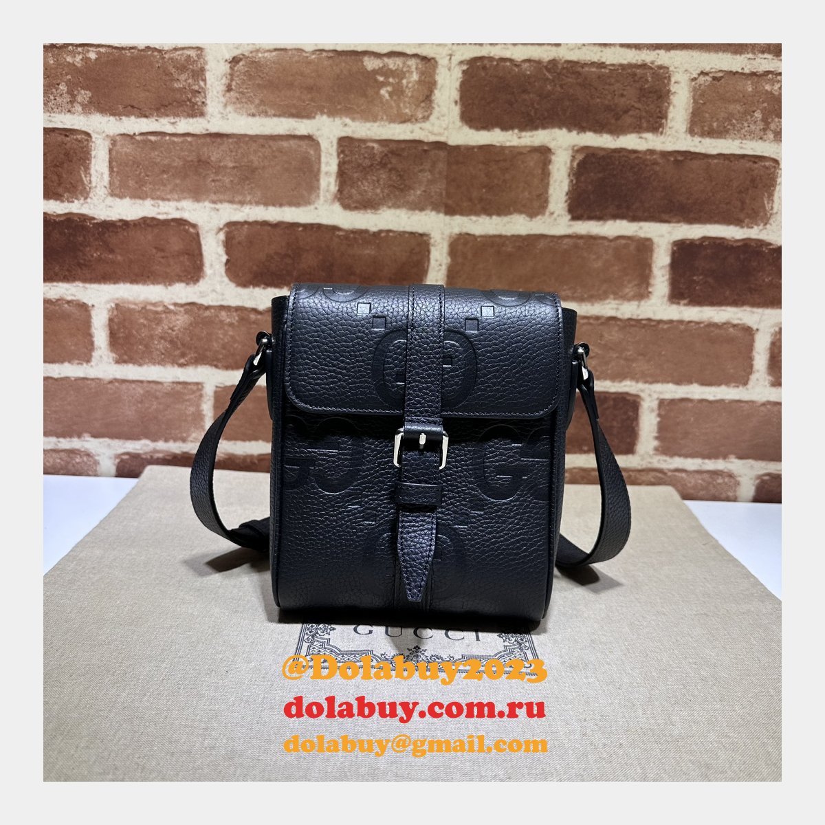 jumbo gg 1:1 mirror messenger 760235 G*u*i replica bag