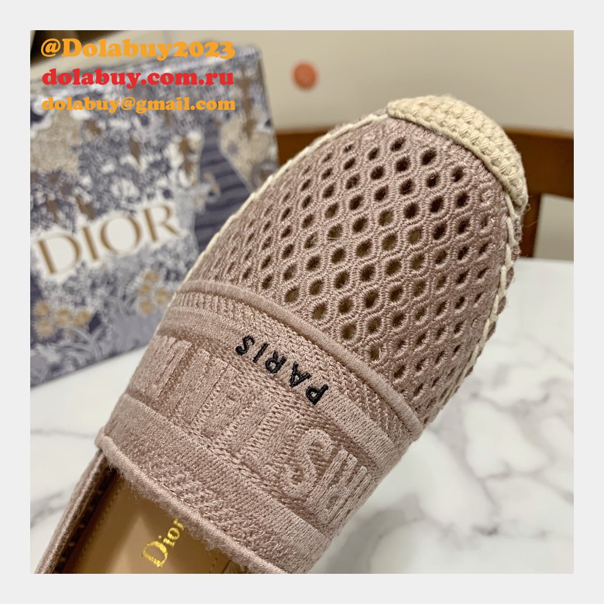 Perfect Dior Replica Openwork Embroidery Fisherman Shoes