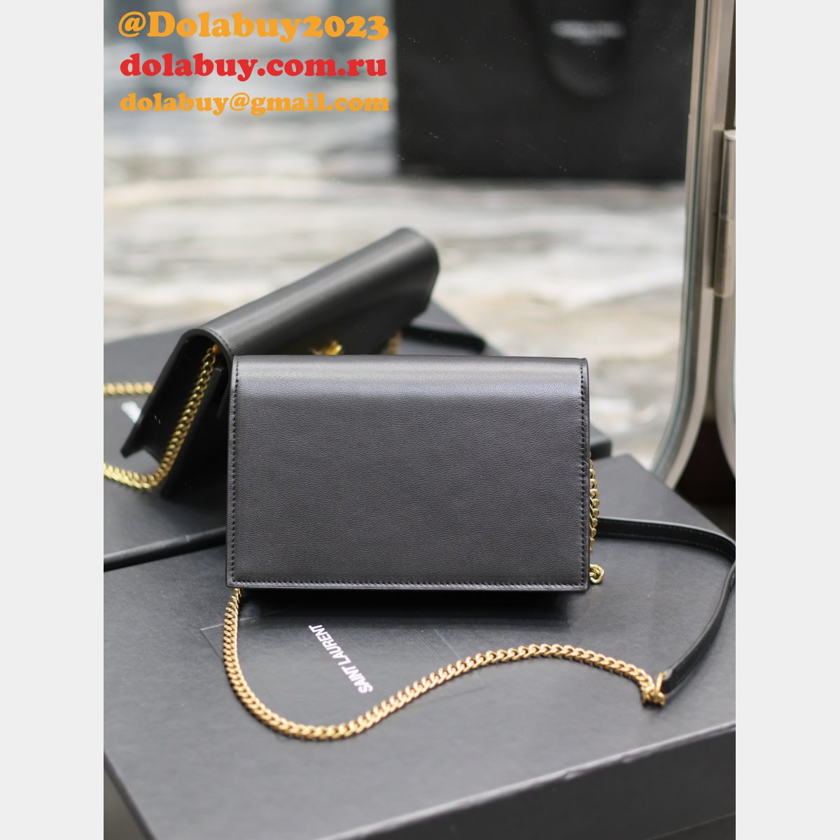 Replica YSL 19cm Fake Saint Laurent WOC Monogram Chain 393953 Bag