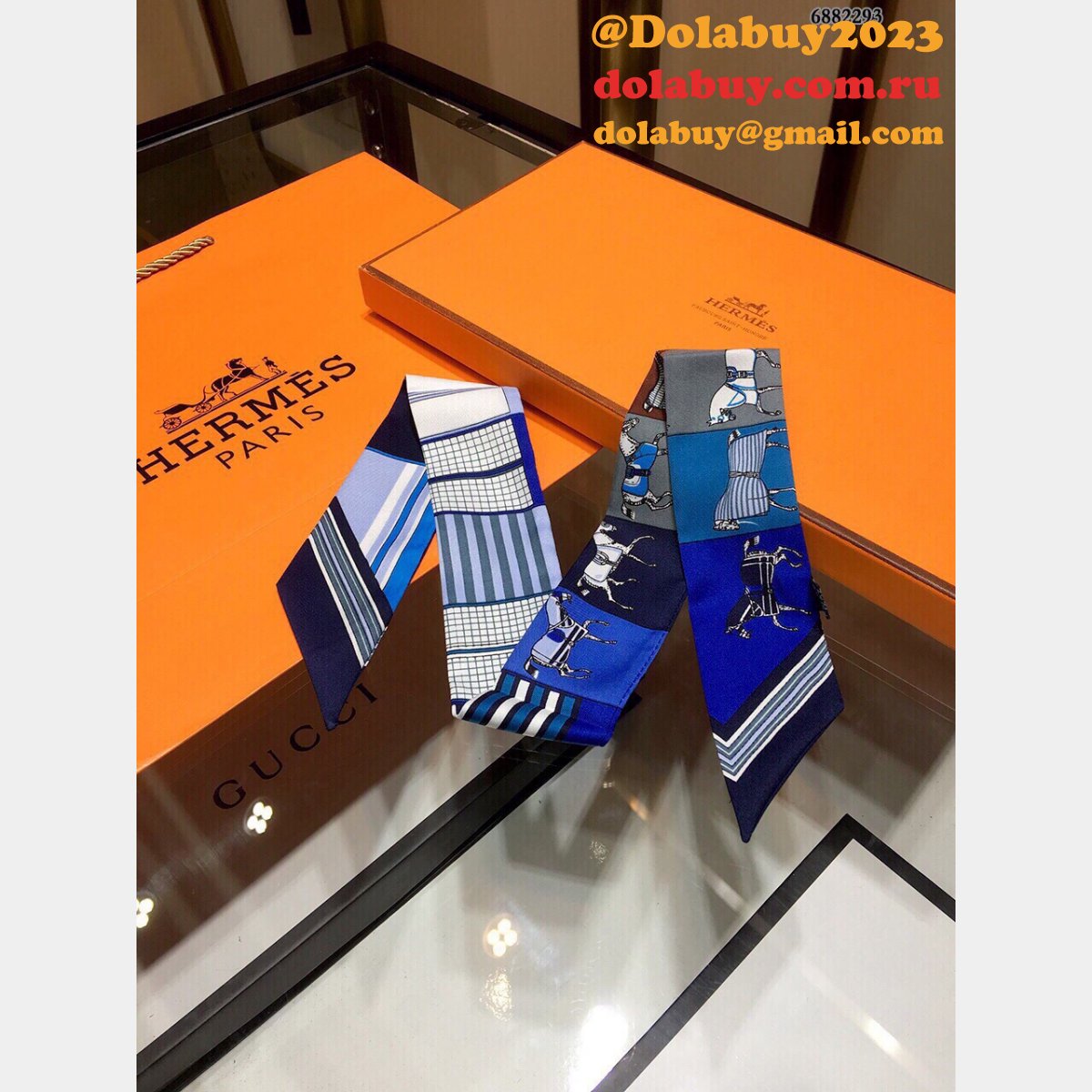 Hermes H Straps bow tie streamers