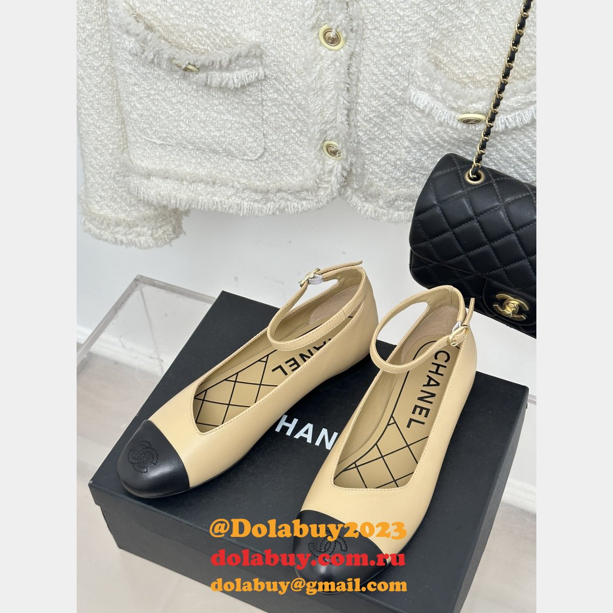 High-Quality Classic Replica Double C Mary Jane Shoes