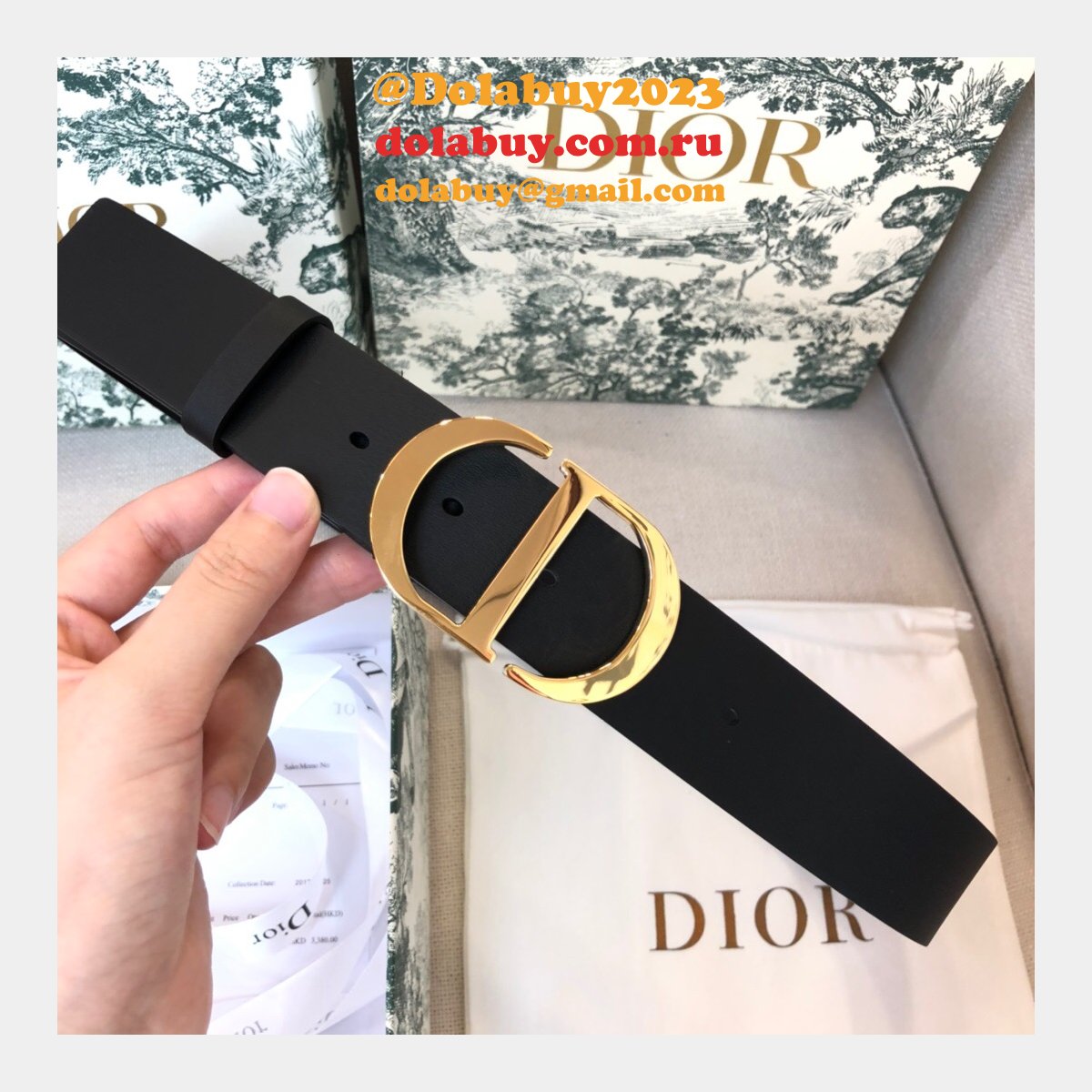UK Top Quality Christian Dior 3.5CM Multi-color Belts