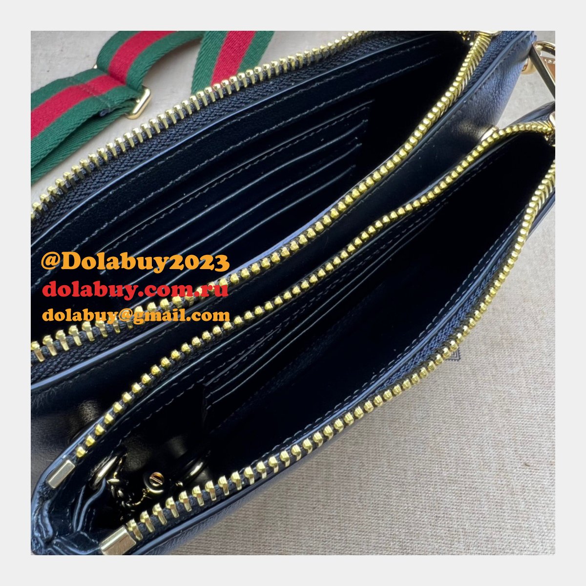 G*u*i 724599 blondie 1:1 mirror black 7 star bag