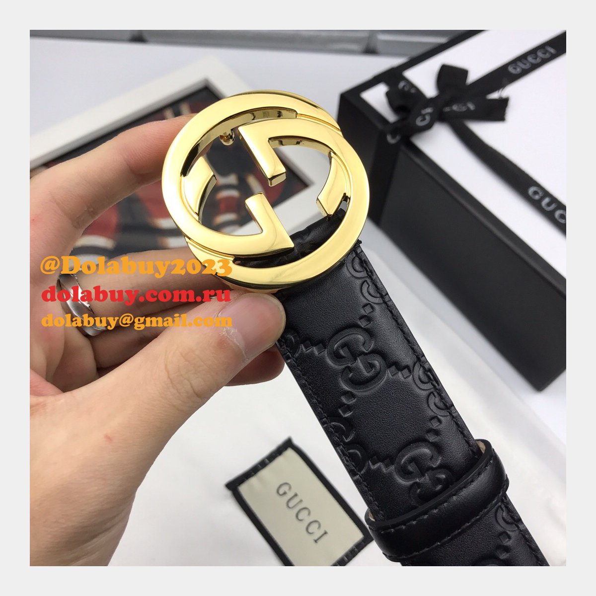 high quality G*u*i replica leather belts
