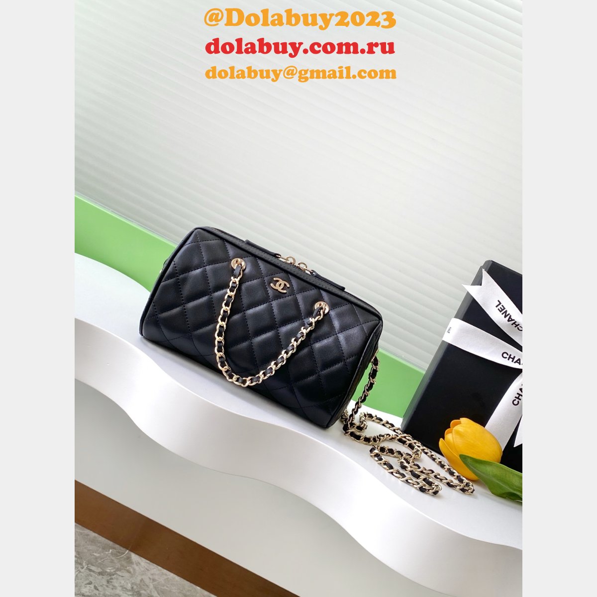 Wholesale AP4474 Black Replica Classic Clutch With Chain Bags