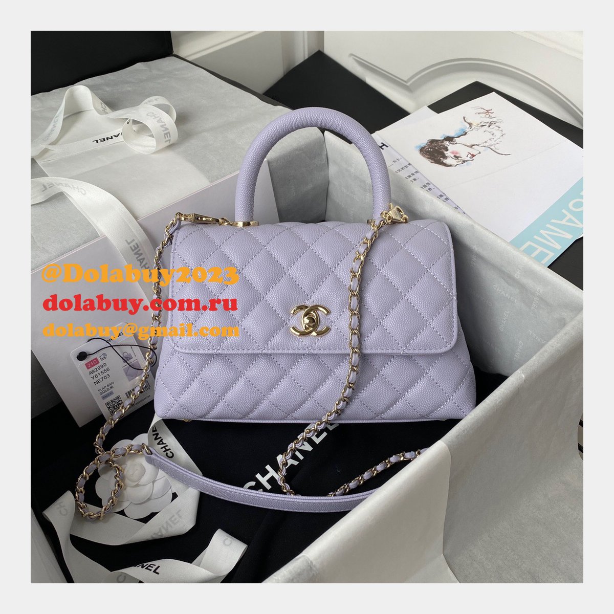 AAA+ CC Grained caviar leather bag A92990 23cm