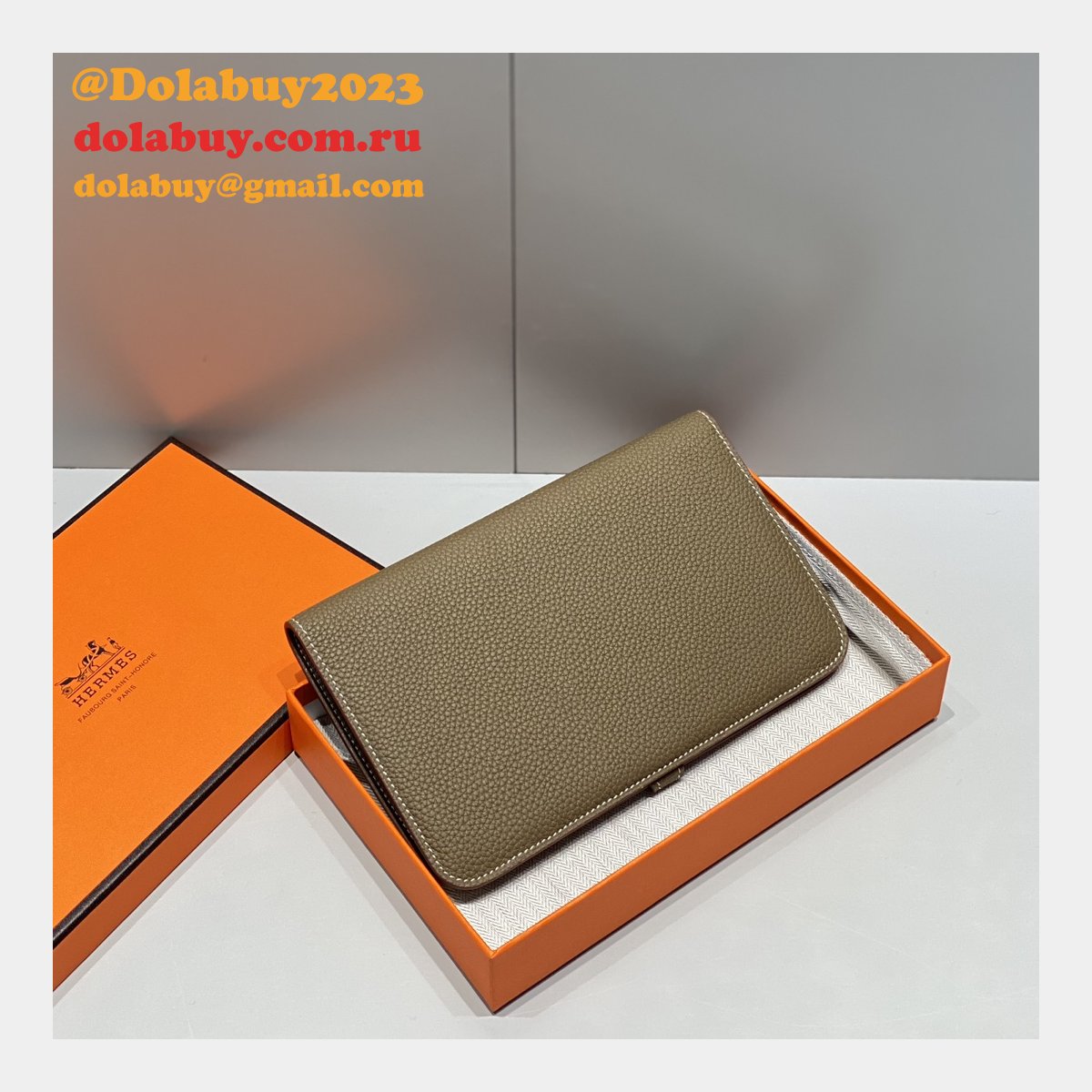 Luxury 1:1 Mirror Hermes Togo Passport Holder