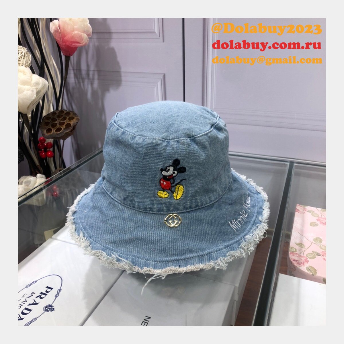 designer G*u*i mickey fisherman high quality hat