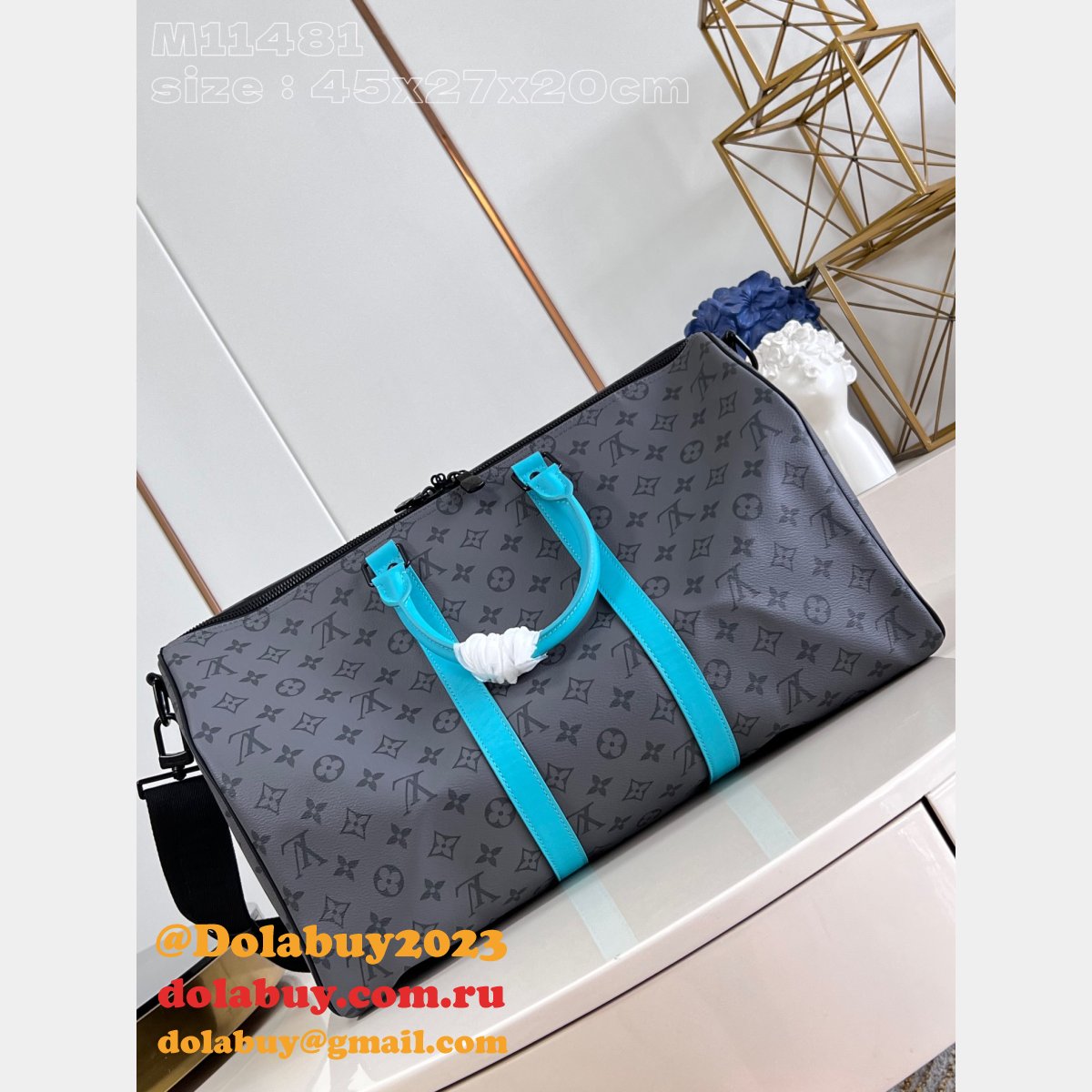 Louis Vuitton Replicas Top Quality M11481 Keepall Bandouliere Men Bag