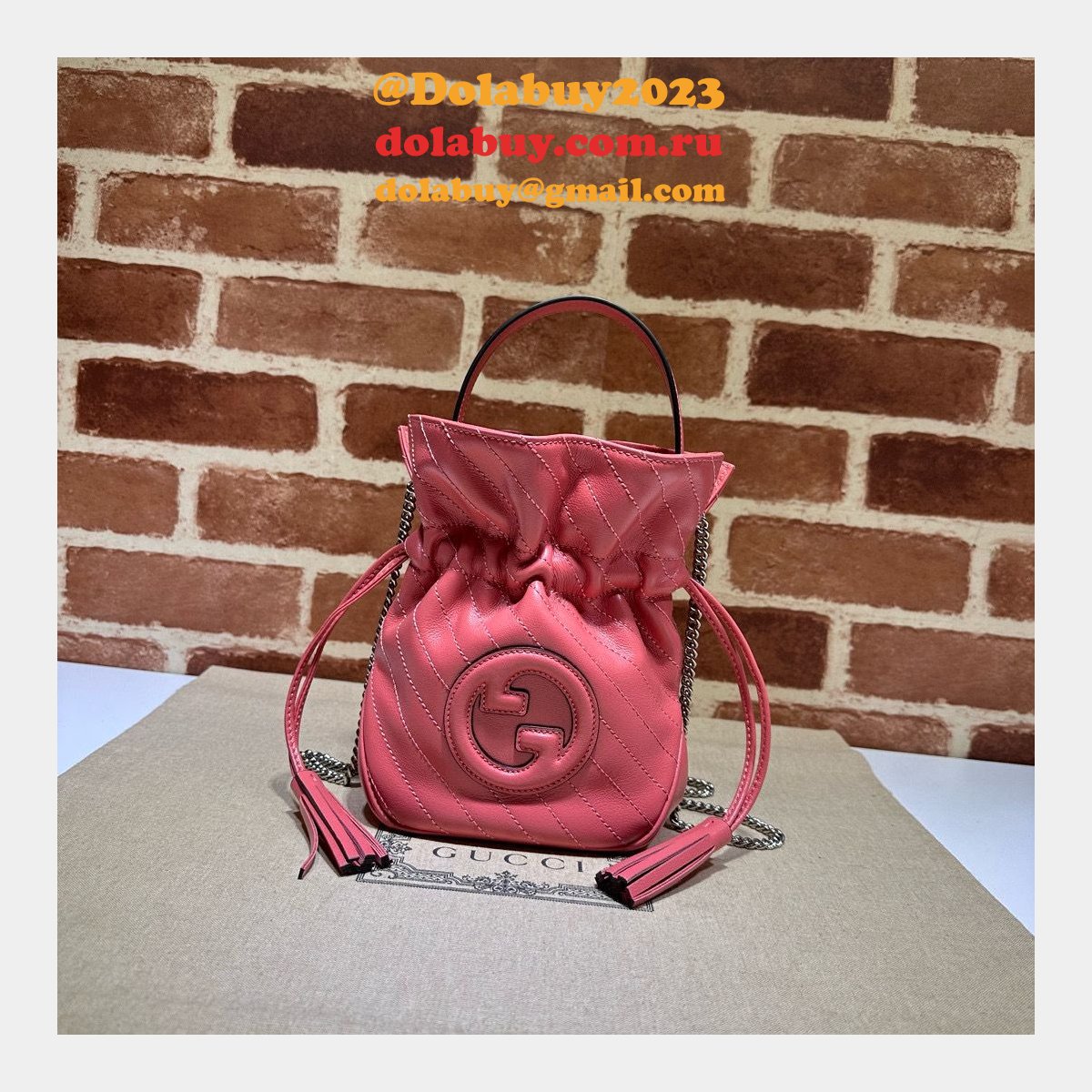top quality G*u*i blondie mini backet bag 760313 replica
