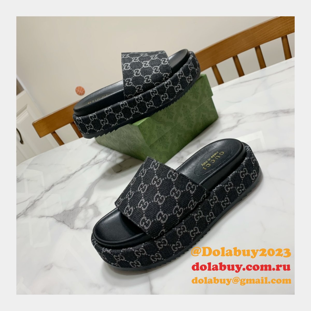 canvas slippers replica G*u*i best high quality shoes