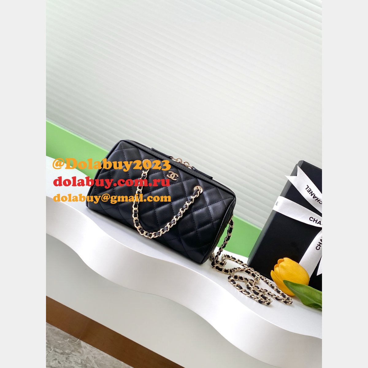 Wholesale AP4474 Black Replica Classic Clutch With Chain Bags