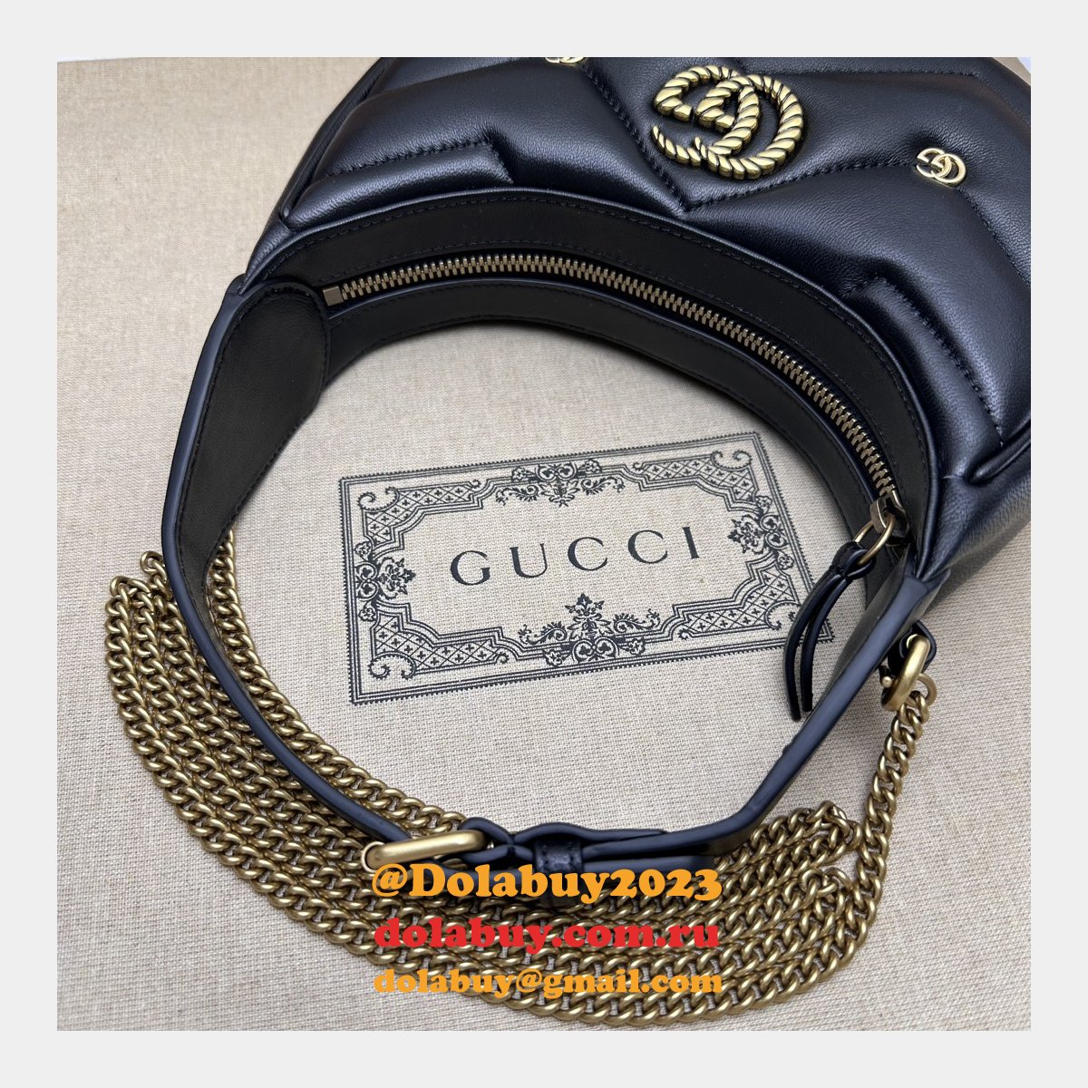 Copy GG Marmont Half-moon-shaped 770983 Perfect Knockoff Bag