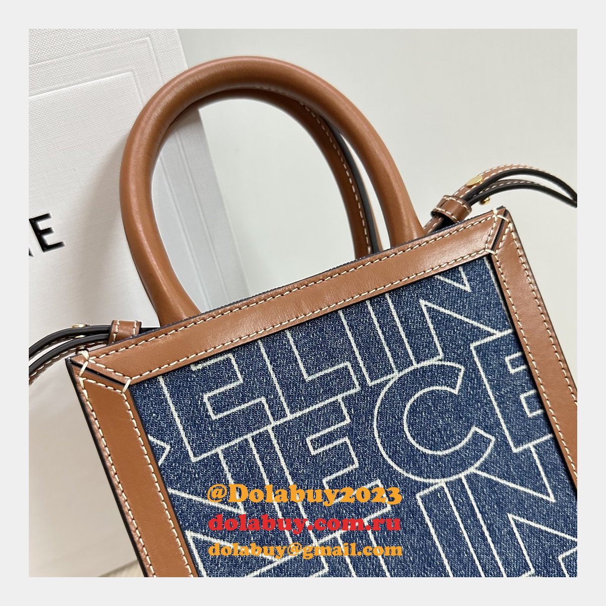 Top Quality celine MINI CABAS BAGS canvas 193302