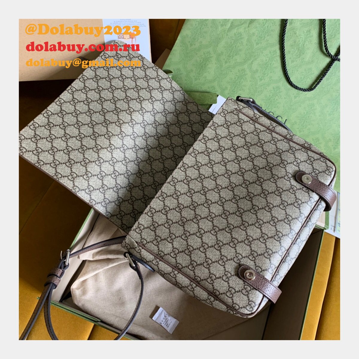 high quality G*u*i replica 658542 gg messenger bag in gg supreme