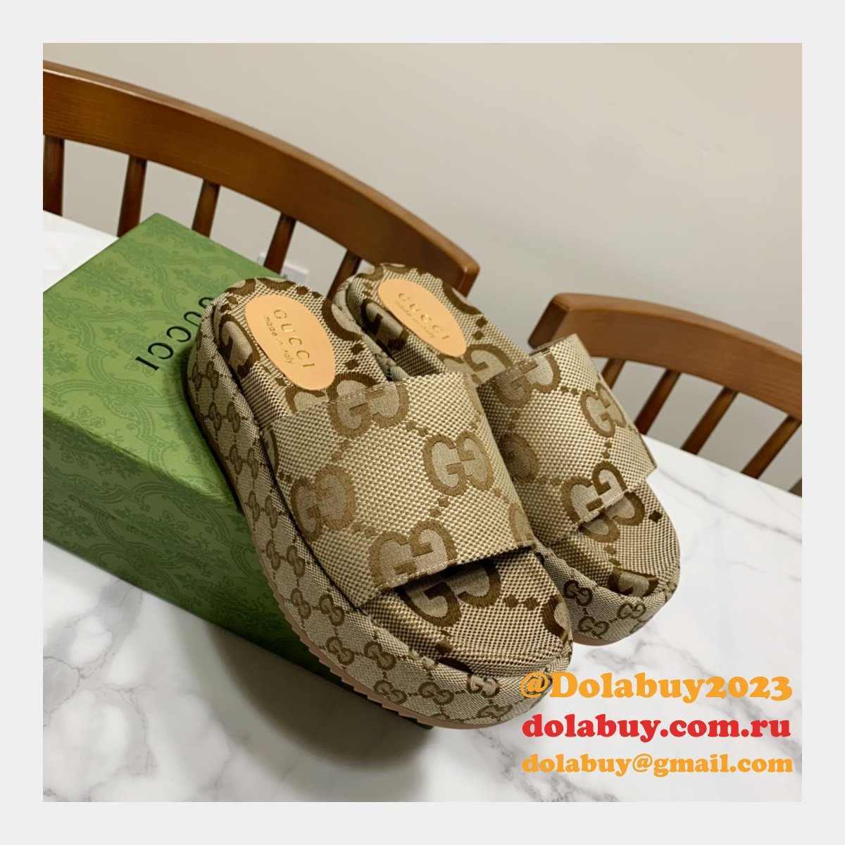 canvas slippers replica G*u*i best high quality shoes