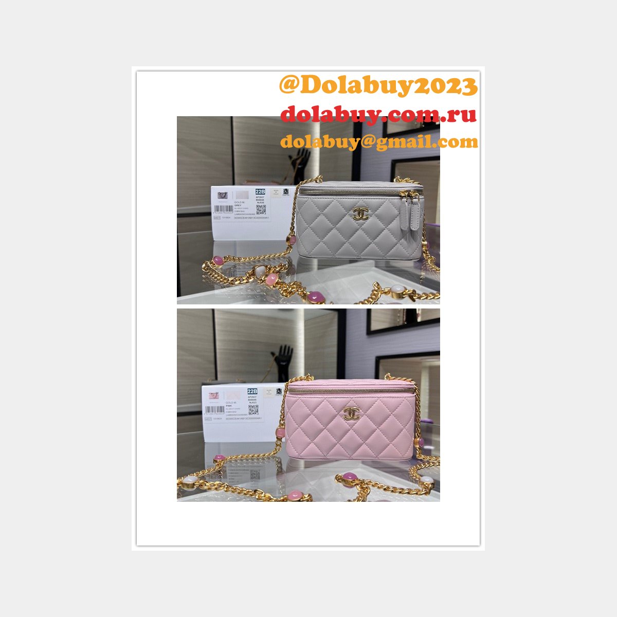 Inspired CC gemstone VANITY box handbag