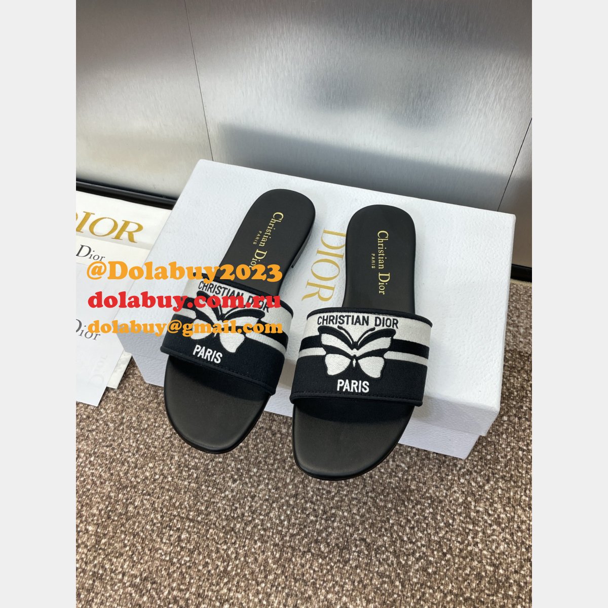 Fashion Dior Dway Slide Black