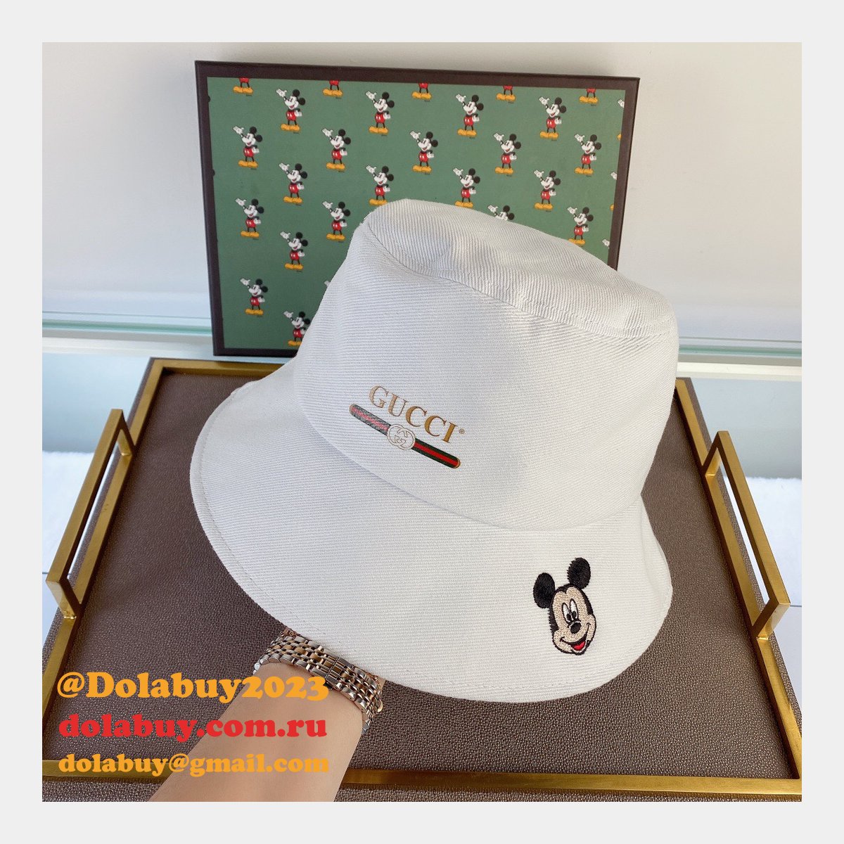 cheap G*u*i mickey fisherman hat