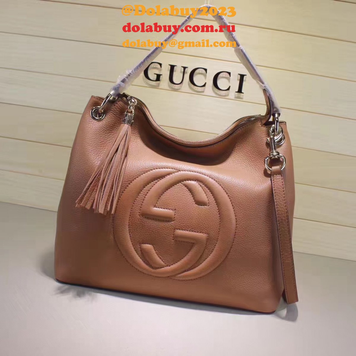 replica G*u*i luxury shoulder soho leather hobo 408825 bag