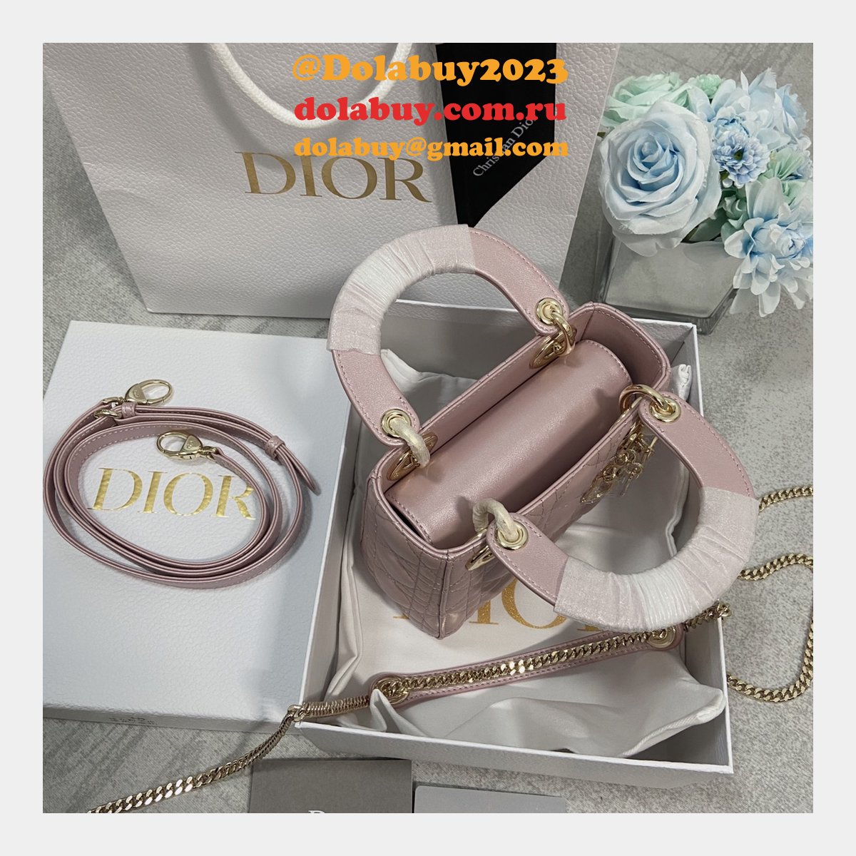 Top Quality DIOR lambskin mini lady bag 17cm
