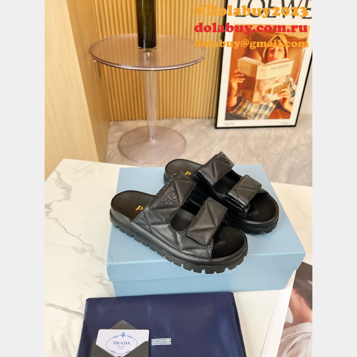 7 Star prada Padded nappa leather sandals