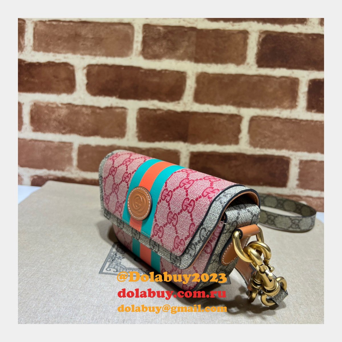 perfect G*u*i 723762 gg top handle replica web bag