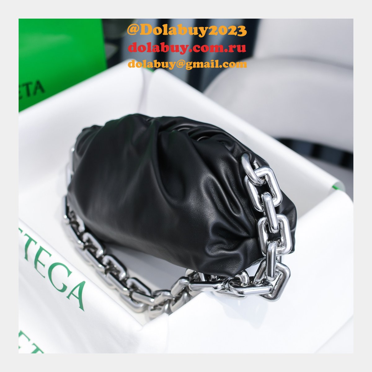 top best quality b0tte*a Ven*ta replica 30cm chain pouch bag