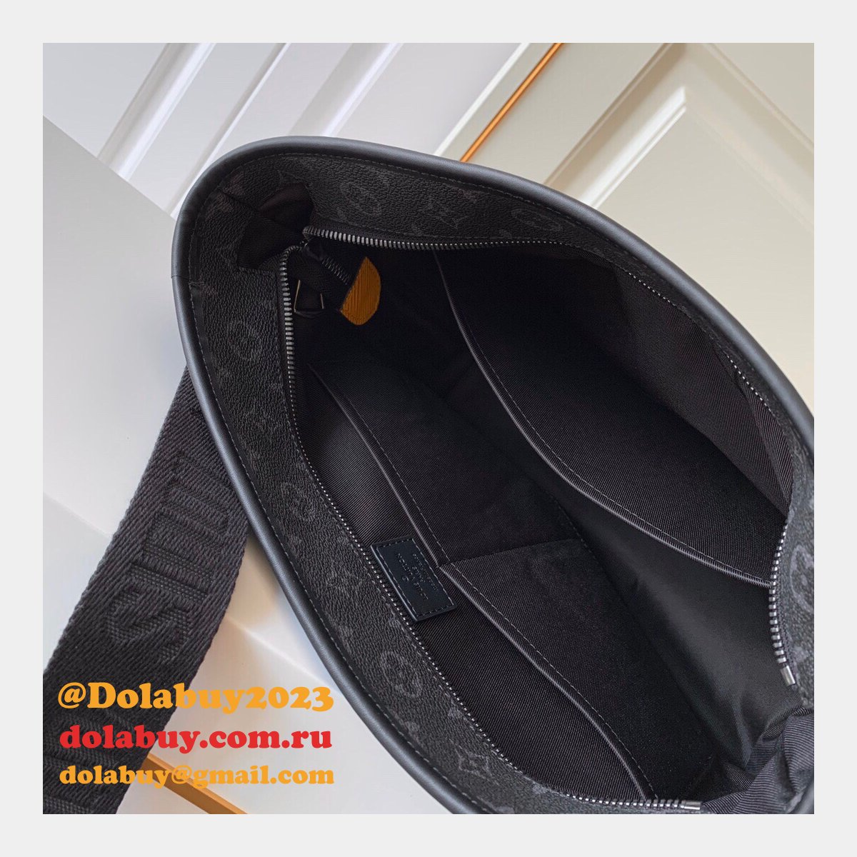 Cheap Louis Vuitton Besace Zippée Monogram Eclipse M45214 Canvas
