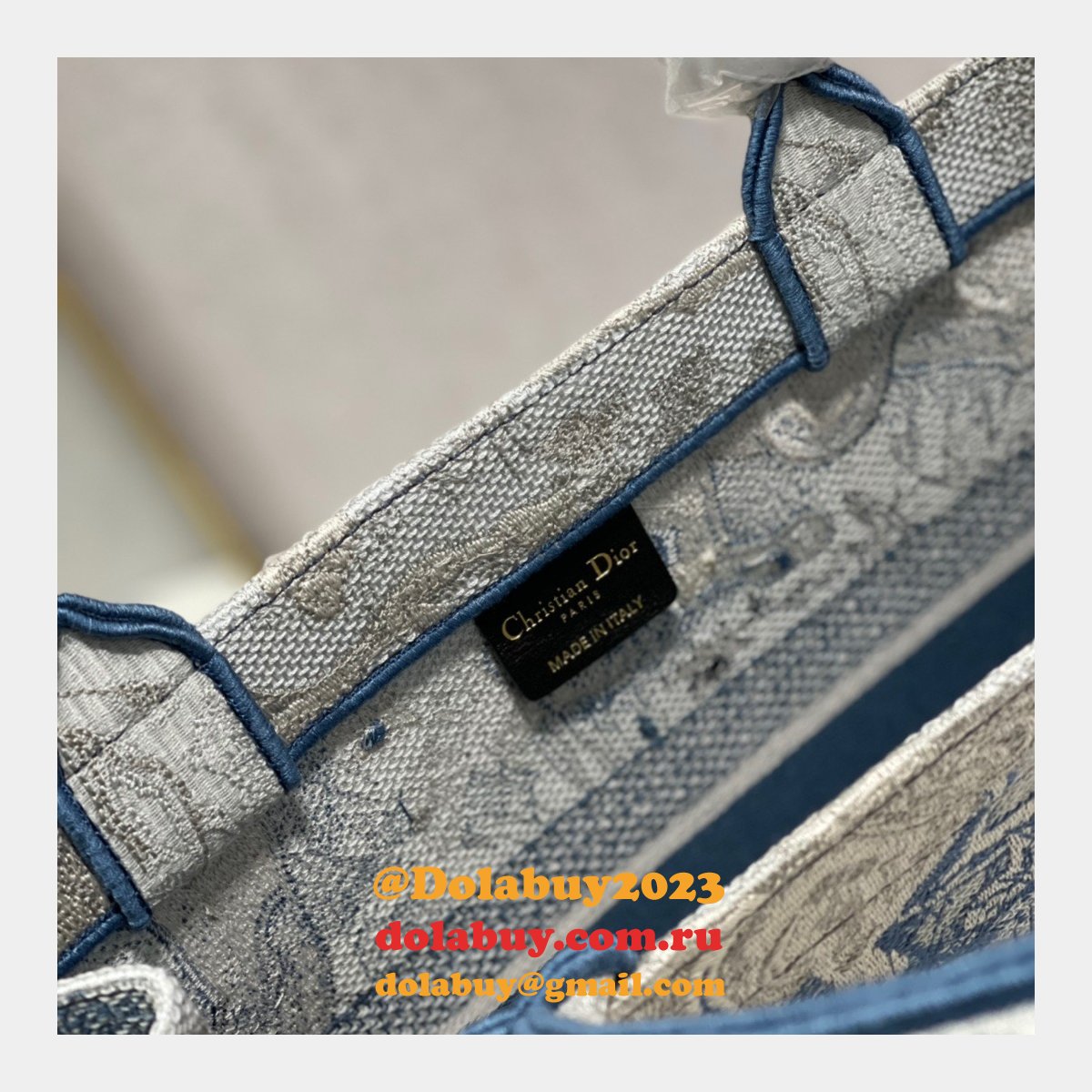 Replica Top Quality Dior Embroidered Book Tote Bag
