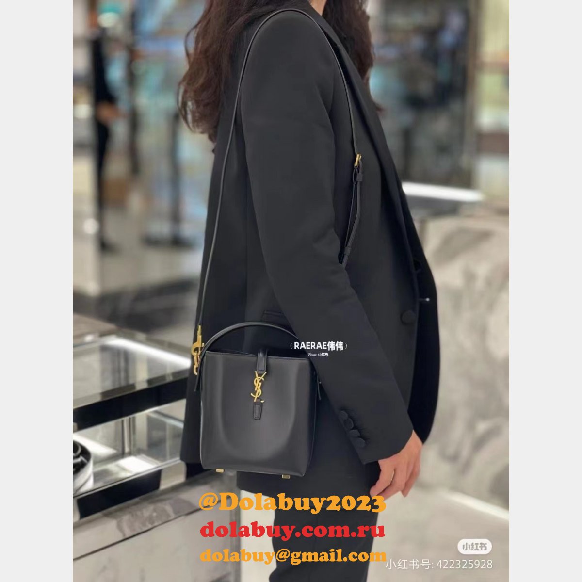 YSL Fake LE 37 AAA+ Hobo In Shiny 765870 Replica Saint Laurent Bag