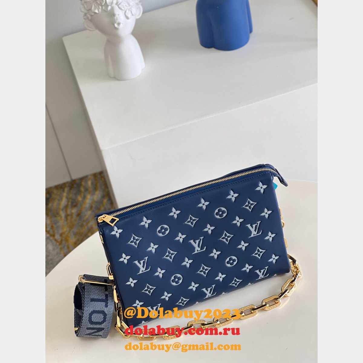 Louis Vuitton Replica Coussin Women M59392 Navy Blue Handbags